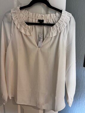 J. Crew Ruffle Neck Blouse, NWT